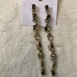 Jeweled Goldtone Linear Earrings